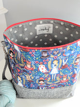 Load image into Gallery viewer, TWIGGY | ready to ship -  extra tall + large project bag, fabric yarn bowl, knitting bag, or makeup bag