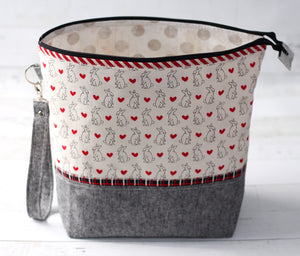 TWIGGY | ready to ship -  extra tall+  large project bag, fabric yarn bowl, knitting bag, or makeup bag