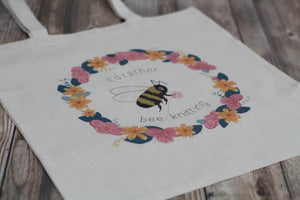 "I'd Rather Bee Knitting" Tote