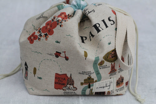 LITTLE FINCH BUCKET No. 1 | ready to ship |  medium-large project bag, toy basket, yarn bowl