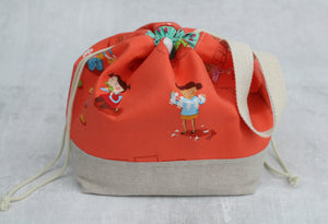 LITTLE FINCH BUCKET No.2 | ready to ship |  medium-large project bag, toy basket, yarn bowl