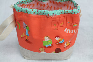 LITTLE FINCH BUCKET No.2 | ready to ship |  medium-large project bag, toy basket, yarn bowl