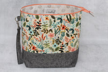 Load image into Gallery viewer, TWIGGY No. 5 | ready to ship -  extra tall + large project bag, fabric yarn bowl, knitting bag, or makeup bag