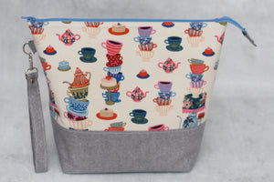 TWIGGY No. 10 | ready to ship -  extra tall + large project bag, fabric yarn bowl, knitting bag, or makeup bag