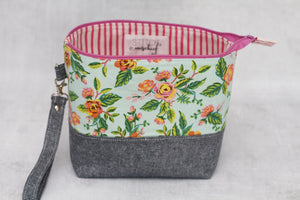 TWIGGY PETITE No. 1 | ready to ship -  medium-sized project bag, fabric yarn bowl, knitting bag, or makeup bag