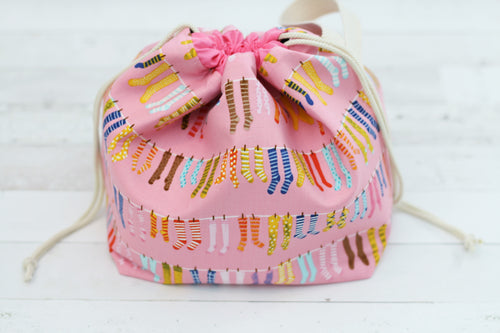 LITTLE FINCH BUCKET No. 1 | ready to ship |  medium-large project bag, toy basket, yarn bowl