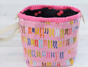 LITTLE FINCH BUCKET No. 1 | ready to ship |  medium-large project bag, toy basket, yarn bowl