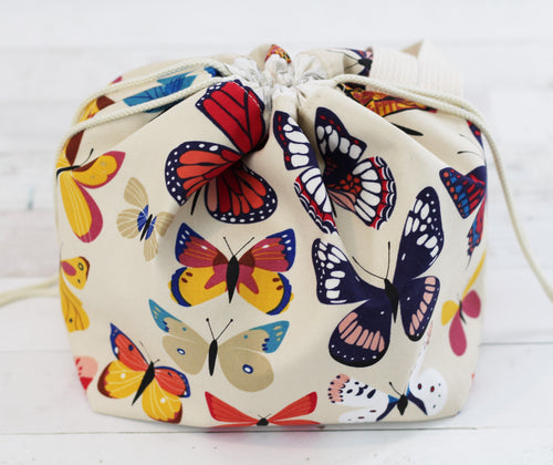 LITTLE FINCH BUCKET No. 4 | ready to ship |  medium-large project bag, toy basket, yarn bowl