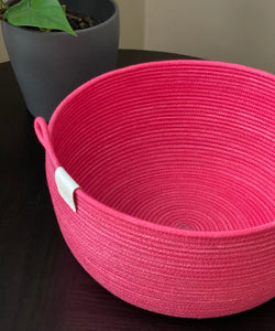 Hand Dyed Rope Bowl - Classic (Fuchsia)