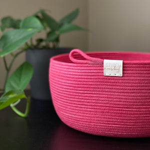 Hand Dyed Rope Bowl - Classic (Fuchsia)