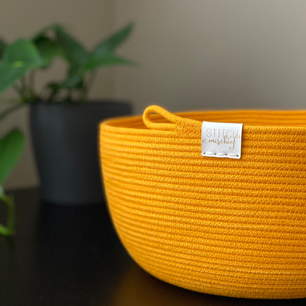Hand Dyed Rope Bowl - Classic (Goldenrod)